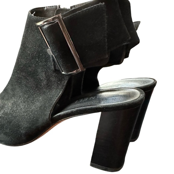 Vaneli Black Suede Peep-Toe Heeled Sandals 3” - Picture 2 of 8